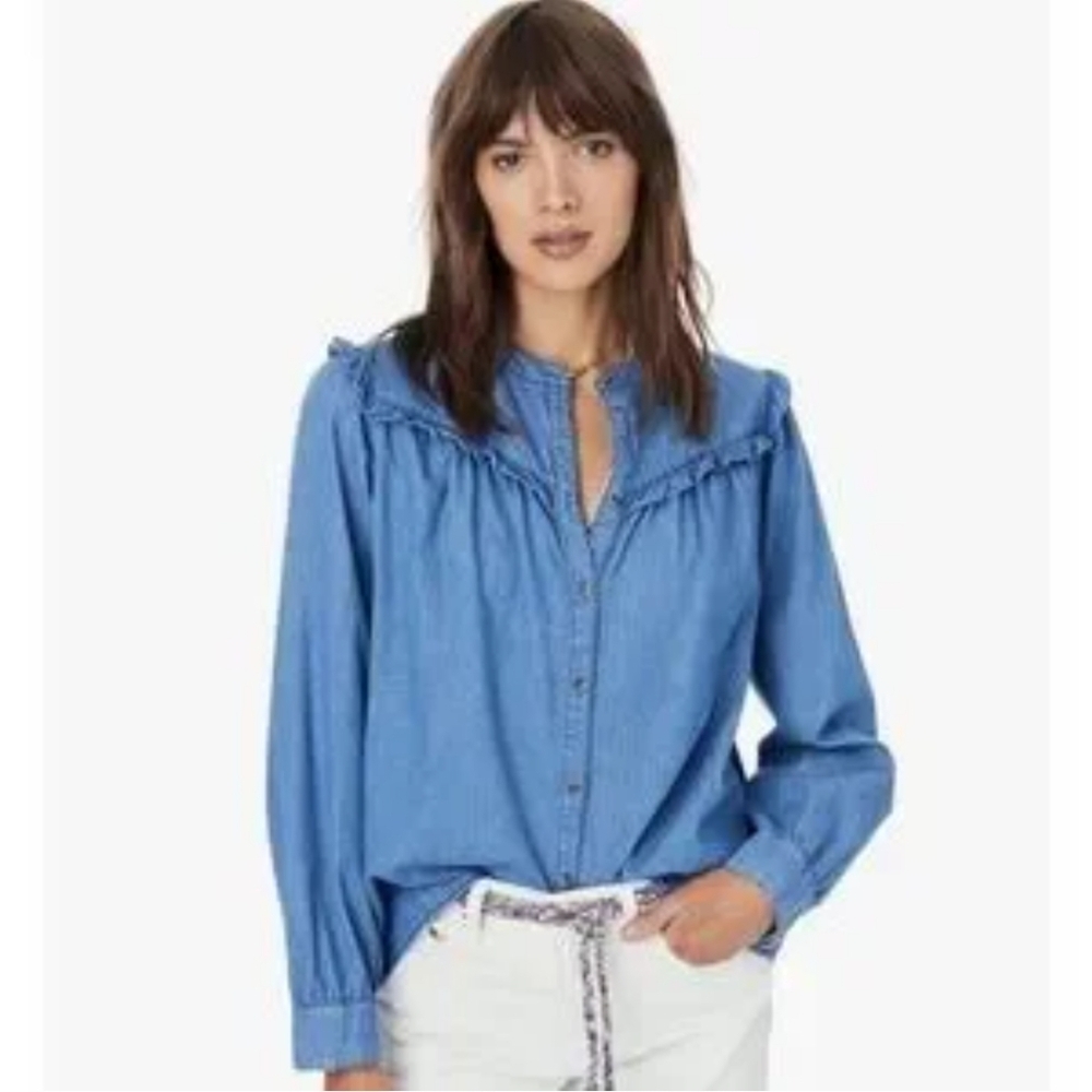 Xirena Ryann Long Sleeve Shirt In Blue Stone Size Small New With Tags